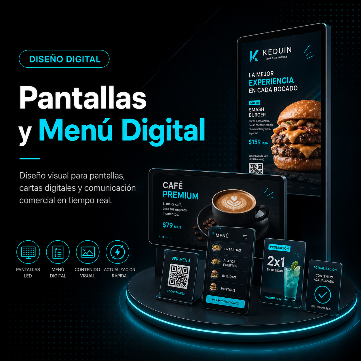 Pantallas y Menú Digital
