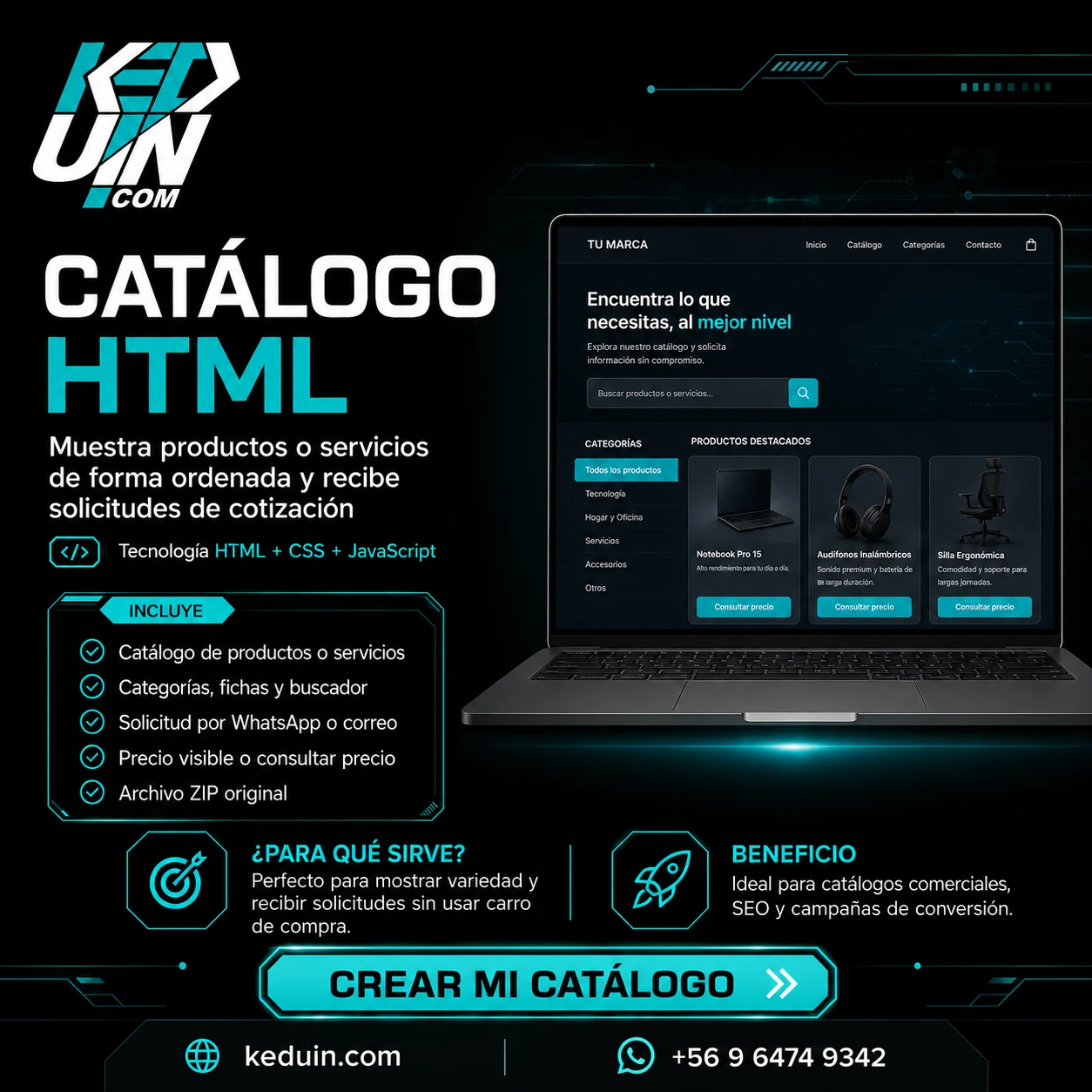 Catálogo HTML de productos o servicios