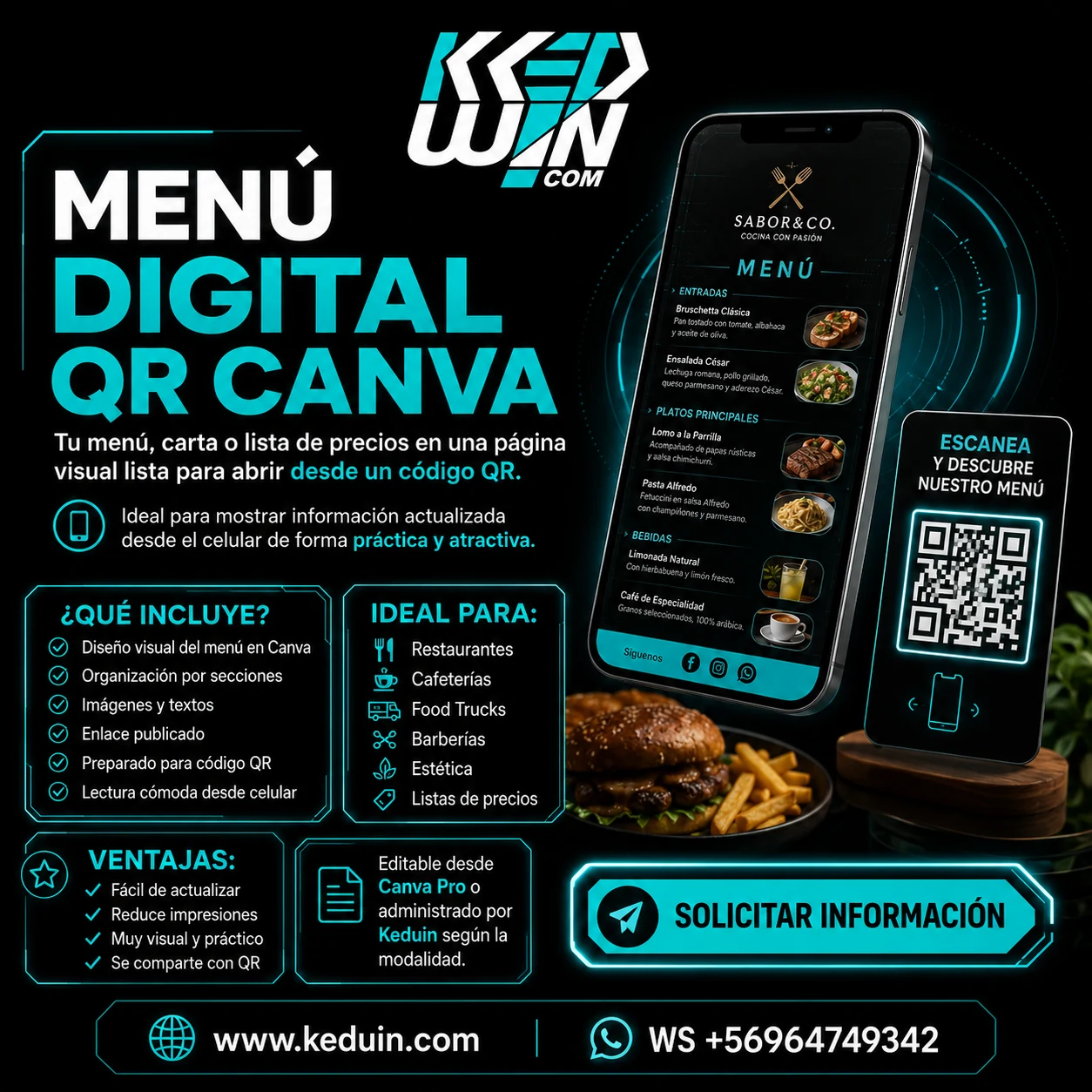 Menú Digital QR Canva