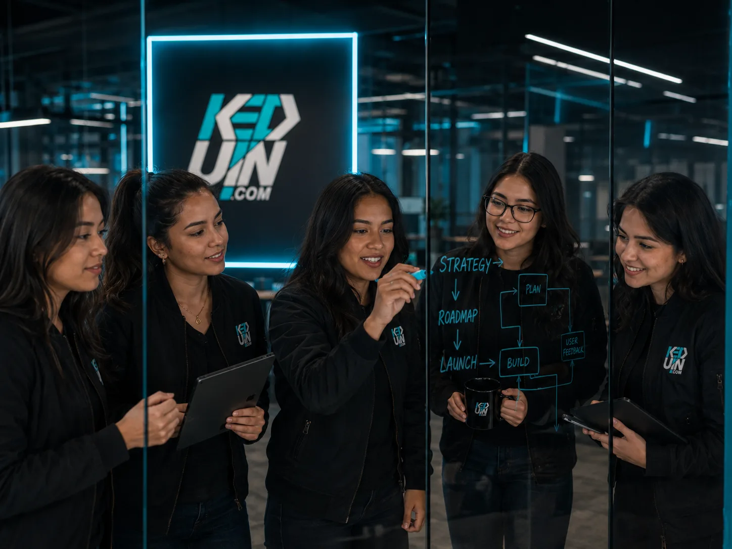 Equipo de Keduin.com diseñando una estrategia digital empresarial