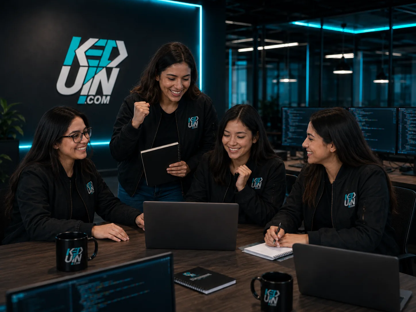Equipo revisando diseño y producción digital