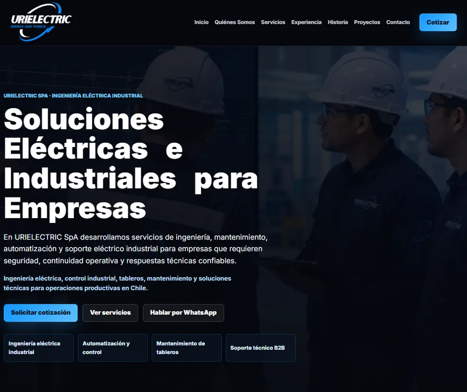 Captura de urielectric.cl